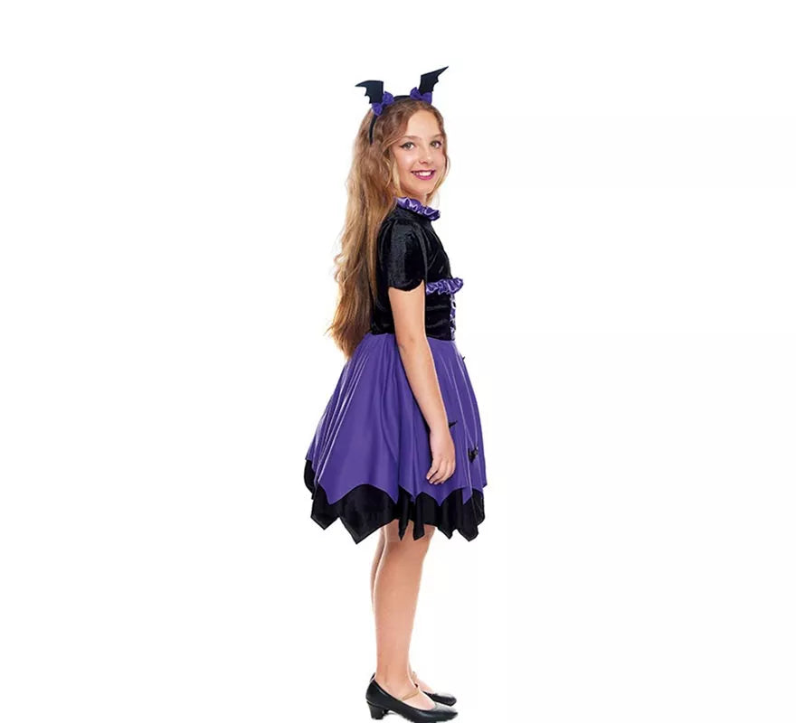 Disfraz de Murciélago Lila para niña