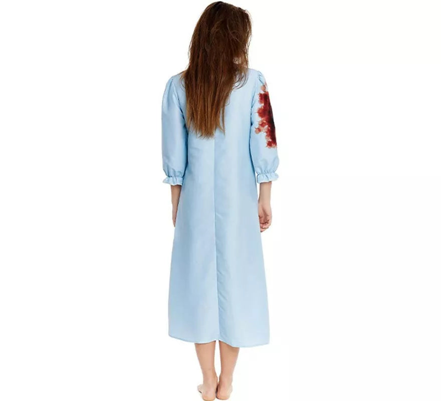 Translation missing: es.Disfraz de Niña Endemoniada en bata azul para mujer