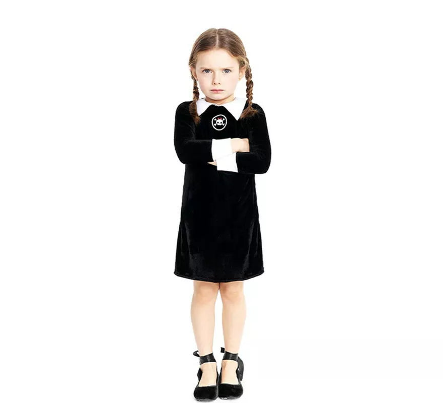 Translation missing: es.Disfraz de Niña Siniestra clásico negro para bebé y niña