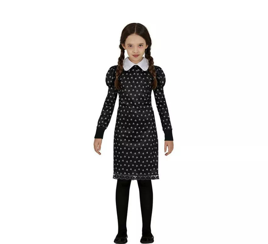 Translation missing: es.Disfraz de Niña Siniestra con lunares para niña