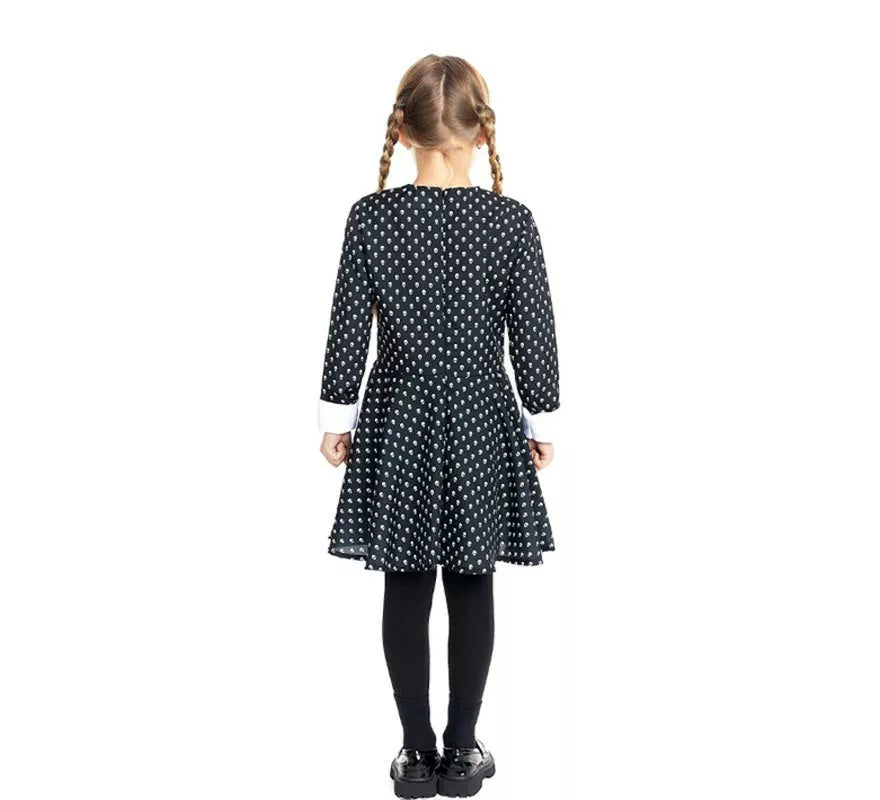 Translation missing: es.Disfraz de Niña Siniestra estampado calavera para niña y adolescente