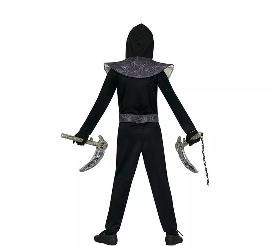 Disfraz de Ninja Calavera negro y gris para niños