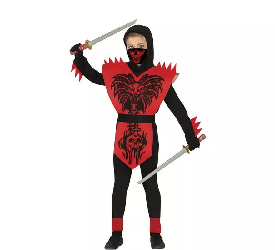 Disfraz de Ninja Cobra rojo y negro para niño