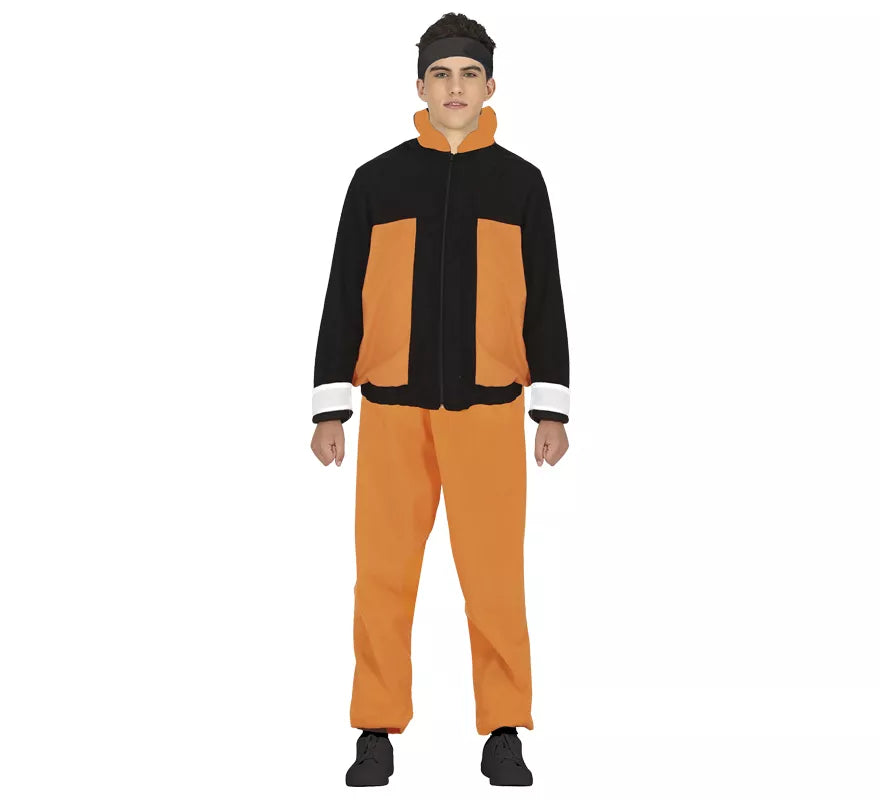 Translation missing: es.Disfraz de Ninja de Anime Naranja y Negro para adolescente