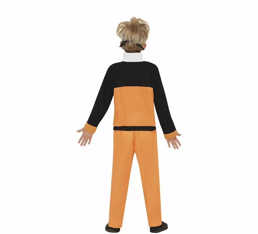 Translation missing: es.Disfraz de Ninja de Anime Naranja y Negro para niño