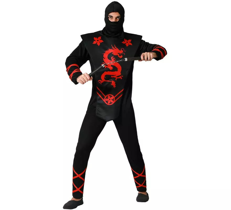 Disfraz de Ninja Dragón rojo para hombre