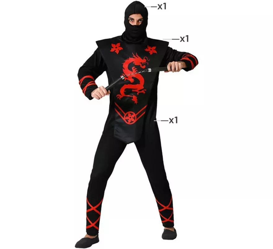 Translation missing: es.Disfraz de Ninja Dragón rojo para hombre