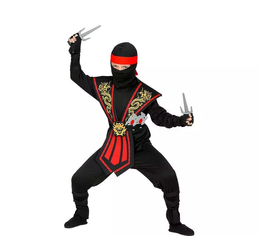 Translation missing: es.Disfraz de Ninja Kombat Rojo con Armas para niño