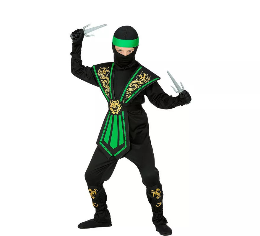 Translation missing: es.Disfraz de Ninja Kombat Verde para niño