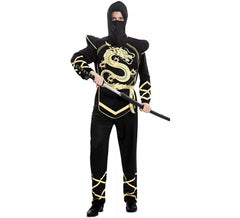 Disfraz de Ninja Negro y Dorado para hombre