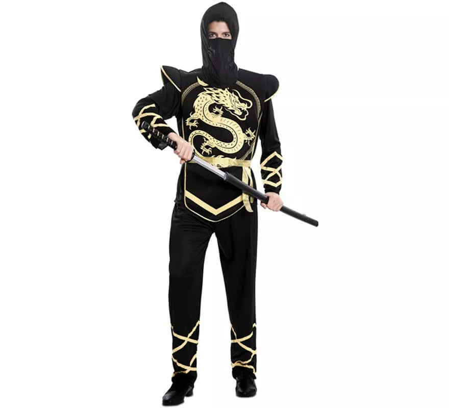 Translation missing: es.Disfraz de Ninja Negro y Dorado para hombre
