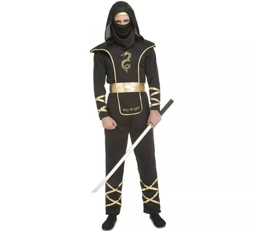 Translation missing: es.Disfraz de Ninja Negro y Dorado para hombre