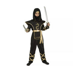 Disfraz de Ninja Negro y Dorado para niño