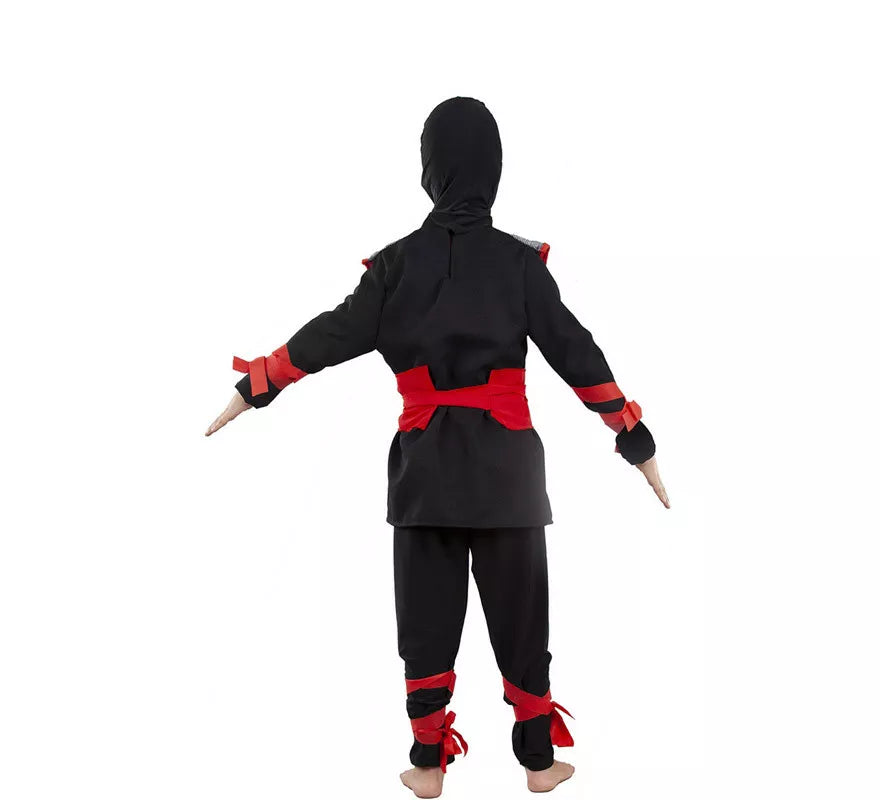 Translation missing: es.Disfraz de Ninja Negro y Rojo para niños