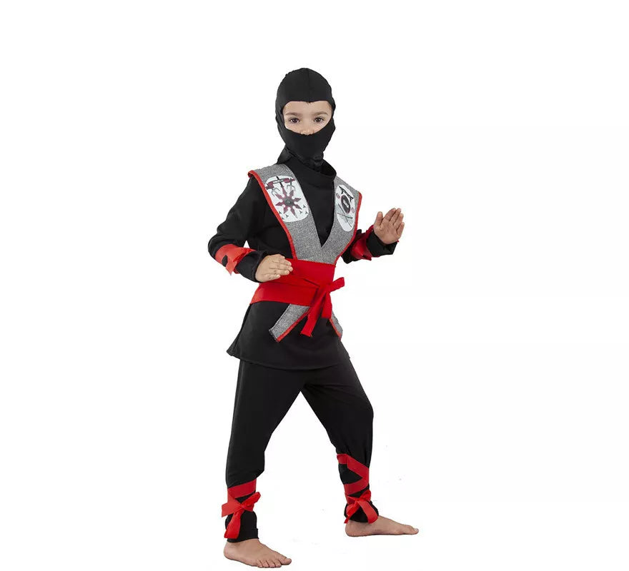 Translation missing: es.Disfraz de Ninja Negro y Rojo para niños