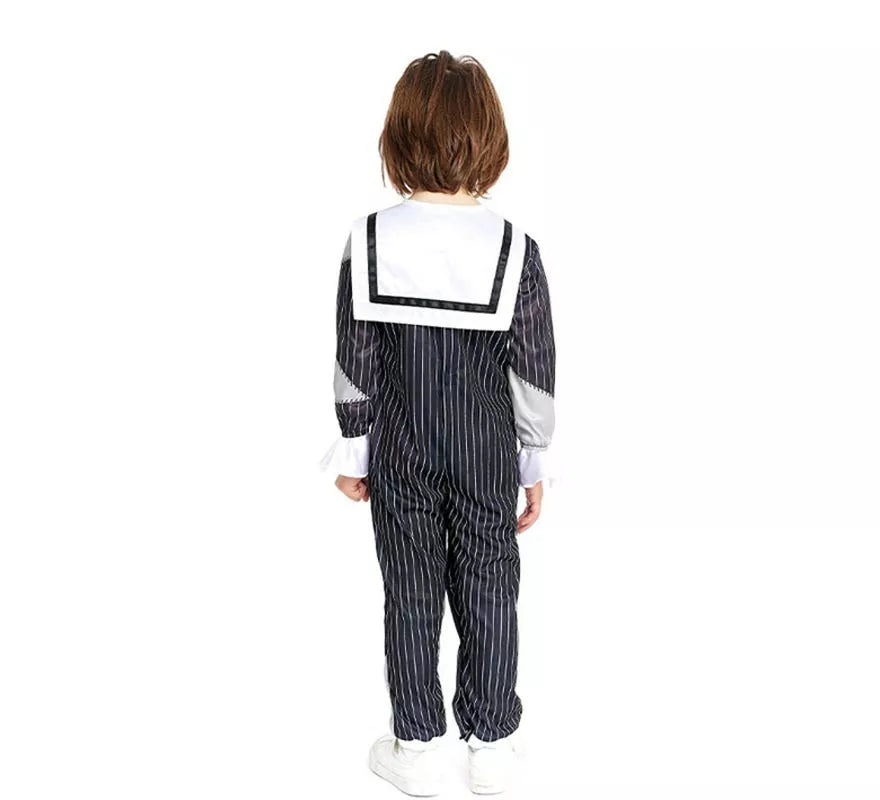 Translation missing: es.Disfraz de Niño Tenebroso a rayas para bebé y niño