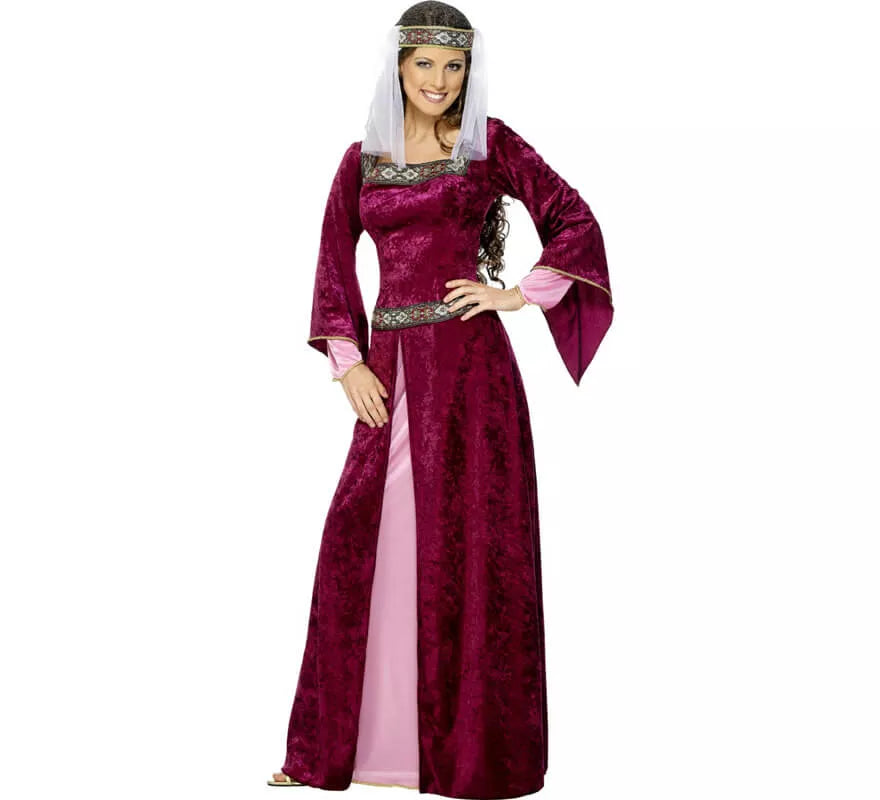 Translation missing: es.Disfraz de Noble Medieval Borgoña para mujer
