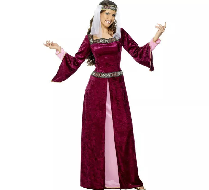 Translation missing: es.Disfraz de Noble Medieval Borgoña para mujer