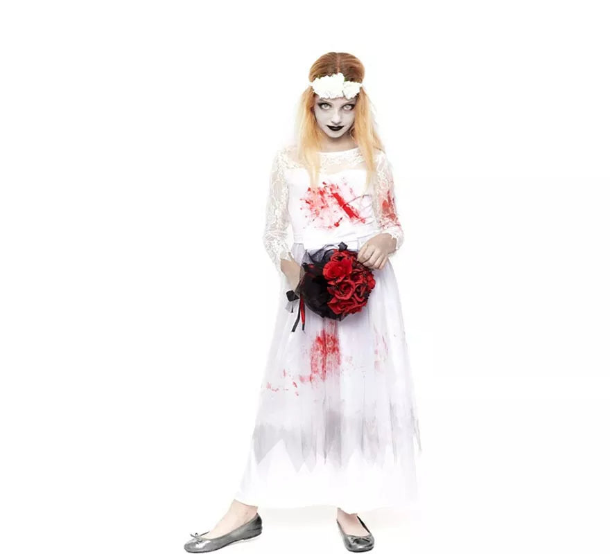 Translation missing: es.Disfraz de Novia Cadáver con Sangre para niña