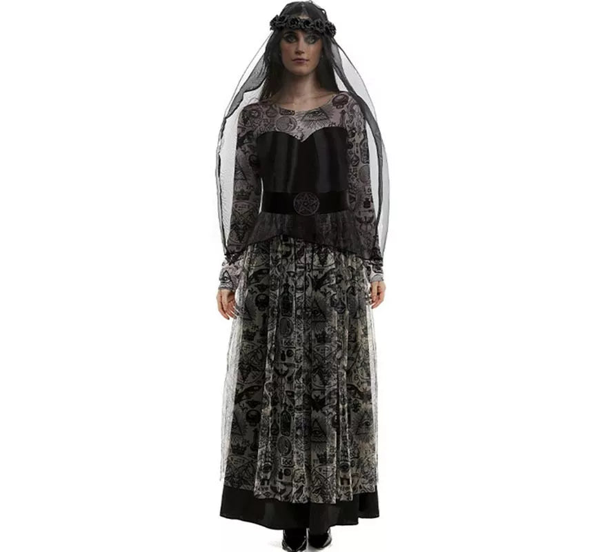 Translation missing: es.Disfraz de Novia oscura con velo para mujer