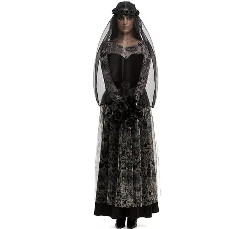 Translation missing: es.Disfraz de Novia oscura con velo para mujer