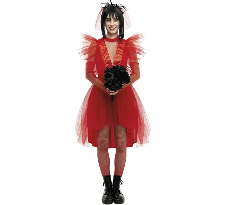 Translation missing: es.Disfraz de Novia roja de Fantasma a rayas para mujer
