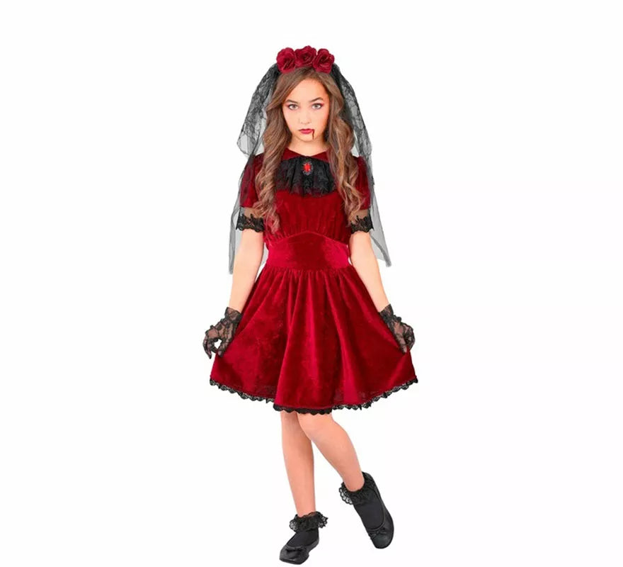 Translation missing: es.Disfraz de Novia Vampiresa Gótica para niña