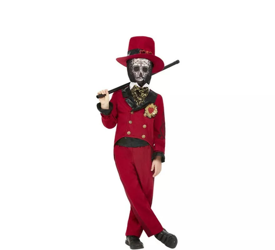 Translation missing: es.Disfraz de Novio del Día de los Muertos Borgoña para niño