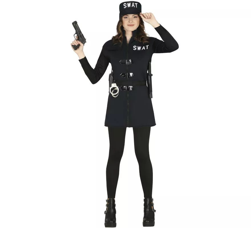 Disfraz de Oficial Swat con falda para adolescente