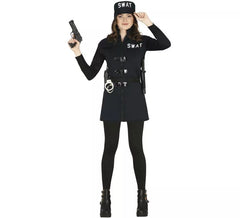 Disfraz de Oficial Swat con falda para adolescente