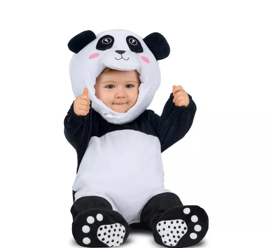 Translation missing: es.Disfraz de Oso Panda con gorro y cola para bebé y niños