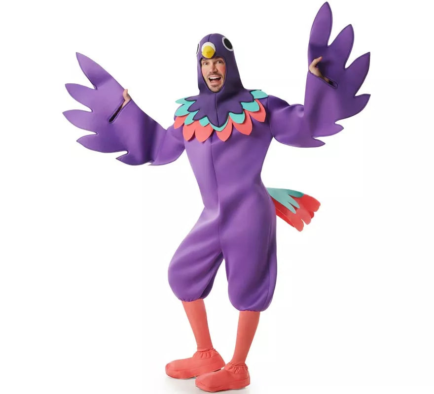 Translation missing: es.Disfraz de Pájaro Guacamayo morado para hombre