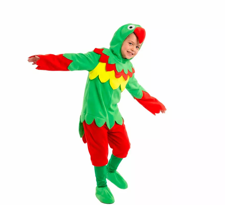 Translation missing: es.Disfraz de Pájaro Papagayo verde para niños