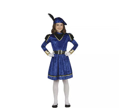 Disfraz de Paje Azul Elegante para niña