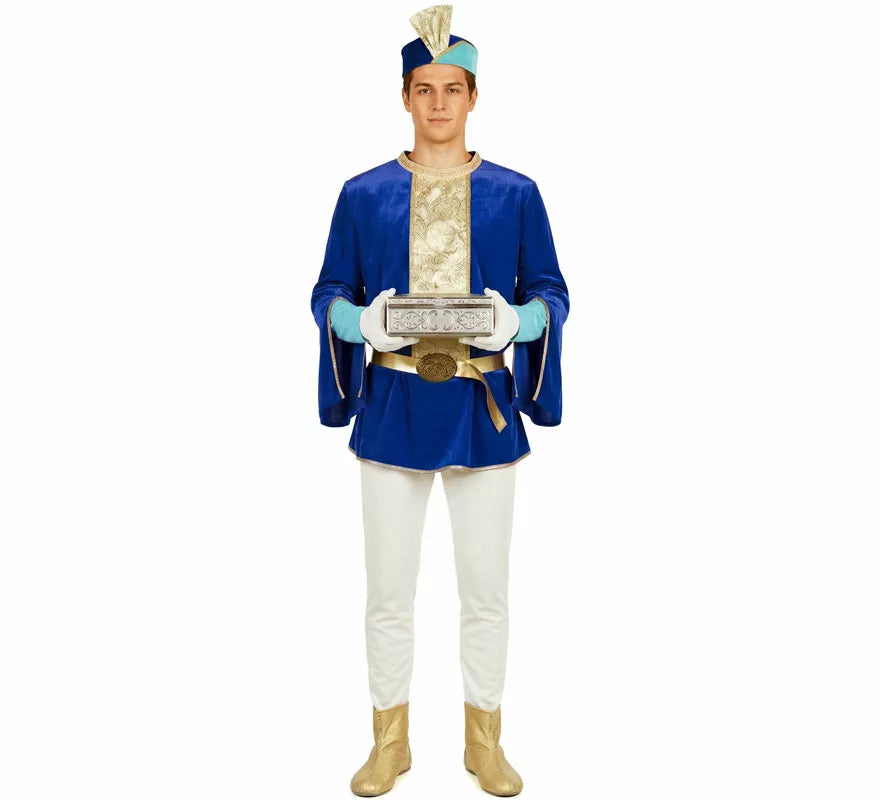 Translation missing: es.Disfraz de Paje Real azul para hombre