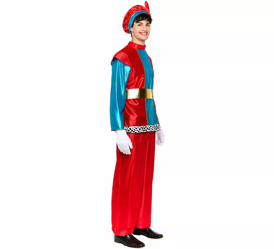 Translation missing: es.Disfraz de Paje Real rojo para hombre