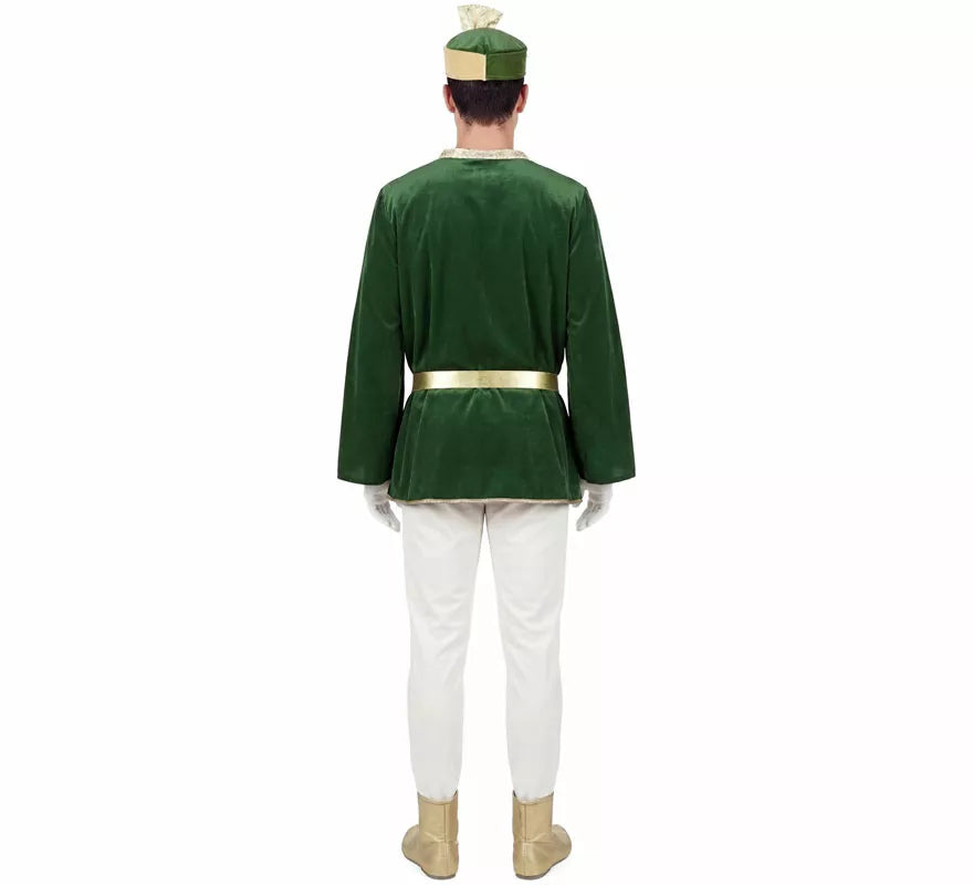 Translation missing: es.Disfraz de Paje Real verde para hombre