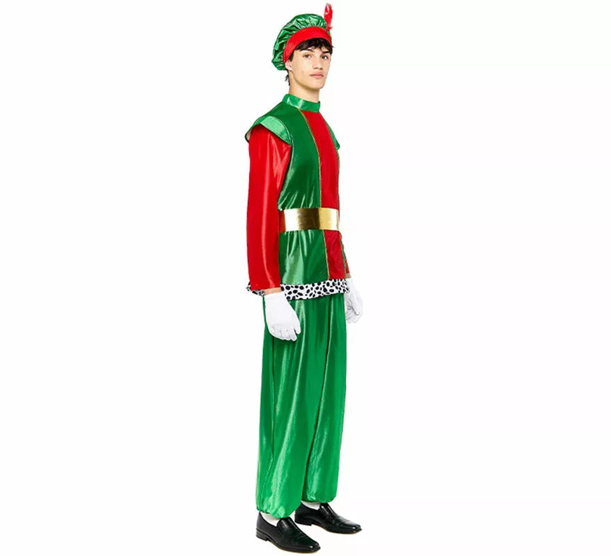 Translation missing: es.Disfraz de Paje Real verde para hombre