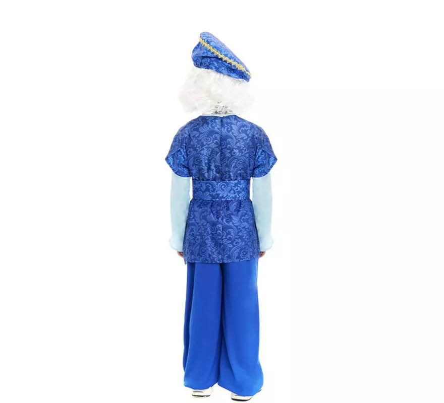 Translation missing: es.Disfraz de Paje Rey Melchor azul con gorro para niño