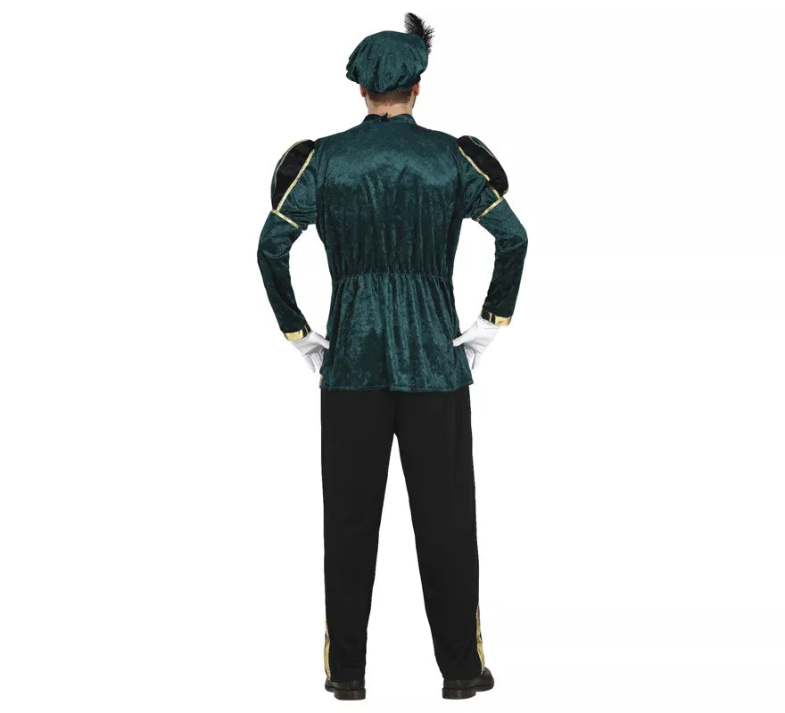 Translation missing: es.Disfraz de Paje Verde Elegante para hombre