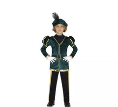 Disfraz de Paje Verde Elegante para niño