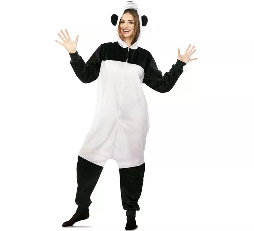 Disfraz de Panda Kugurumi con capucha y orejas para adulto