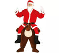 Disfraz de Papá Noel a hombros de Reno para adultos