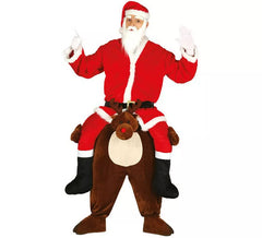 Disfraz de Papá Noel a hombros de Reno para adultos