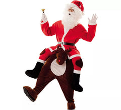 Disfraz de Papá Noel a hombros de Reno para adultos