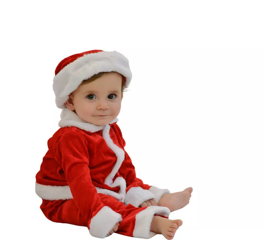 Translation missing: es.Disfraz de Papa Noel Baby para bebé de terciopelo