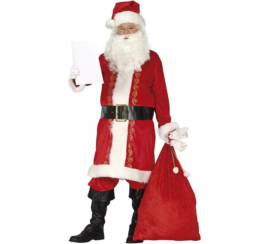 Translation missing: es.Disfraz de Papá Noel rojo tradicional con gorro para hombre