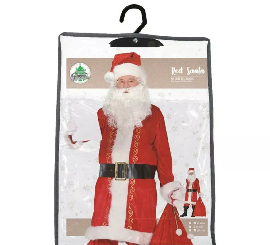 Translation missing: es.Disfraz de Papá Noel rojo tradicional con gorro para hombre