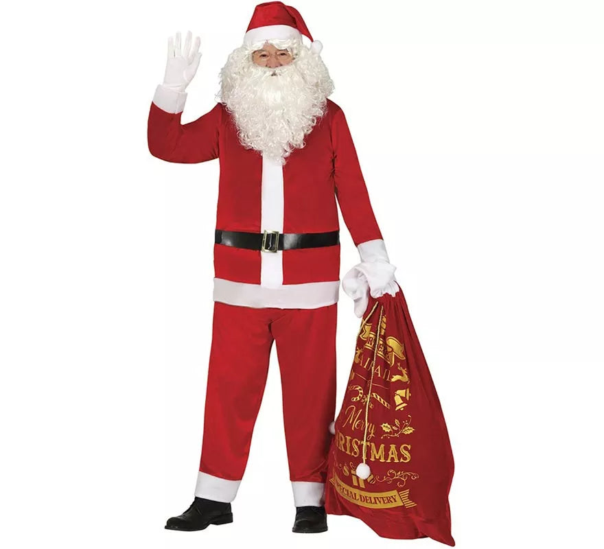 Translation missing: es.Disfraz de Papá Noel tradicional rojo para hombre