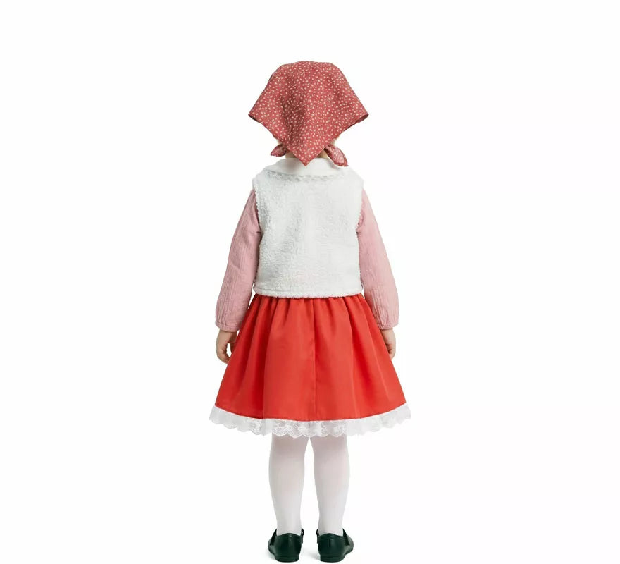 Translation missing: es.Disfraz de Pastorcita con Pañuelo rojo para niña